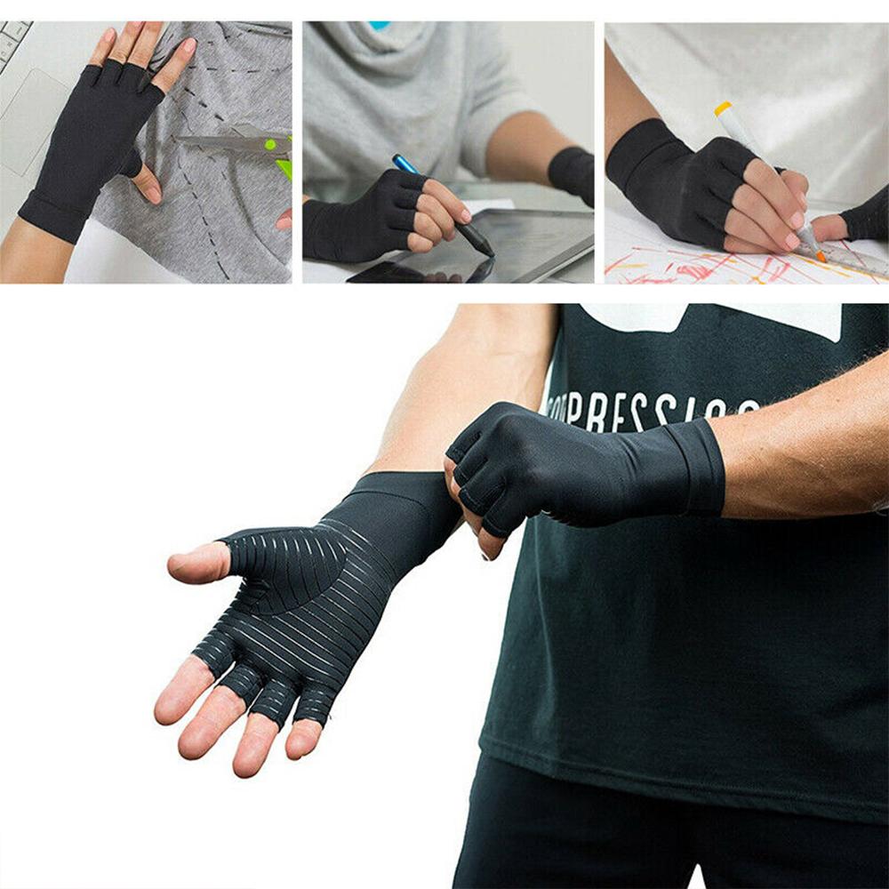 Compression Arthritis Gloves – Joint Pain Relief Half Finger Brace (Unisex)