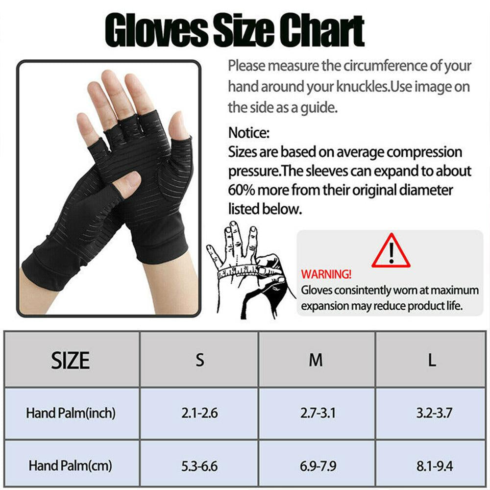 Compression Arthritis Gloves – Joint Pain Relief Half Finger Brace (Unisex)