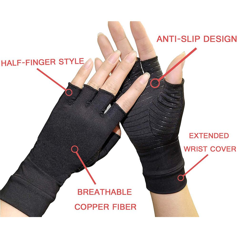 Compression Arthritis Gloves – Joint Pain Relief Half Finger Brace (Unisex)
