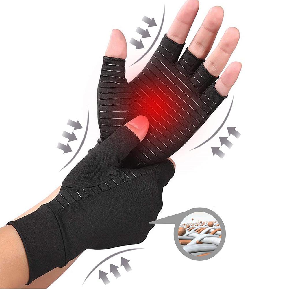 Compression Arthritis Gloves – Joint Pain Relief Half Finger Brace (Unisex)