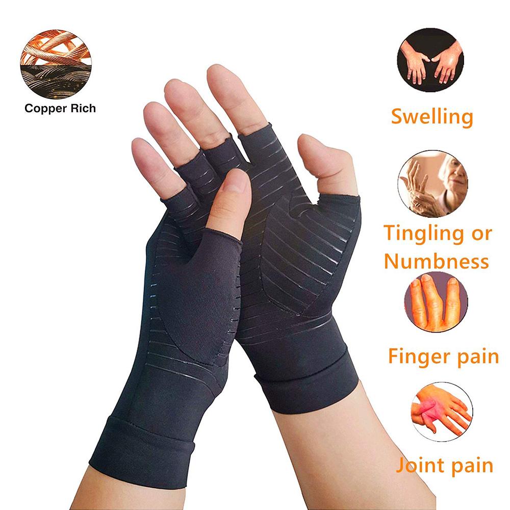 Compression Arthritis Gloves – Joint Pain Relief Half Finger Brace (Unisex)