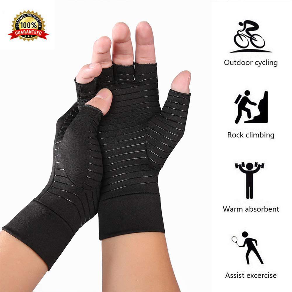 Compression Arthritis Gloves – Joint Pain Relief Half Finger Brace (Unisex)