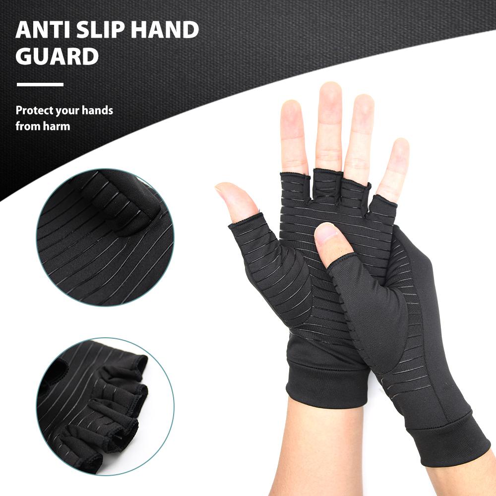 Compression Arthritis Gloves – Joint Pain Relief Half Finger Brace (Unisex)