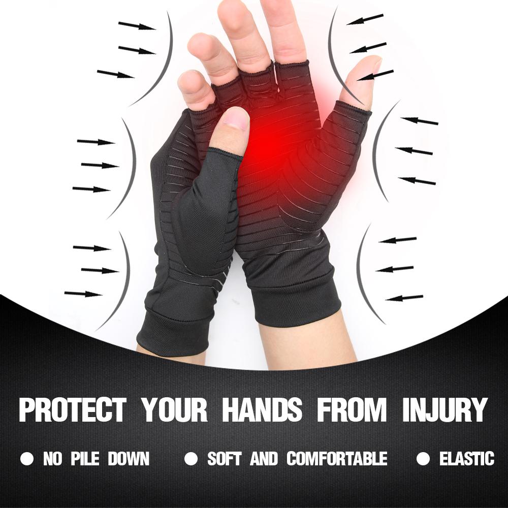 Compression Arthritis Gloves – Joint Pain Relief Half Finger Brace (Unisex)