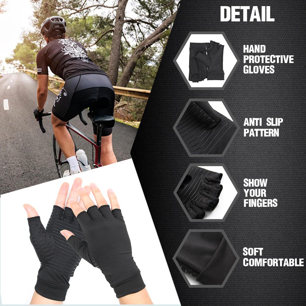 Compression Arthritis Gloves – Joint Pain Relief Half Finger Brace (Unisex)
