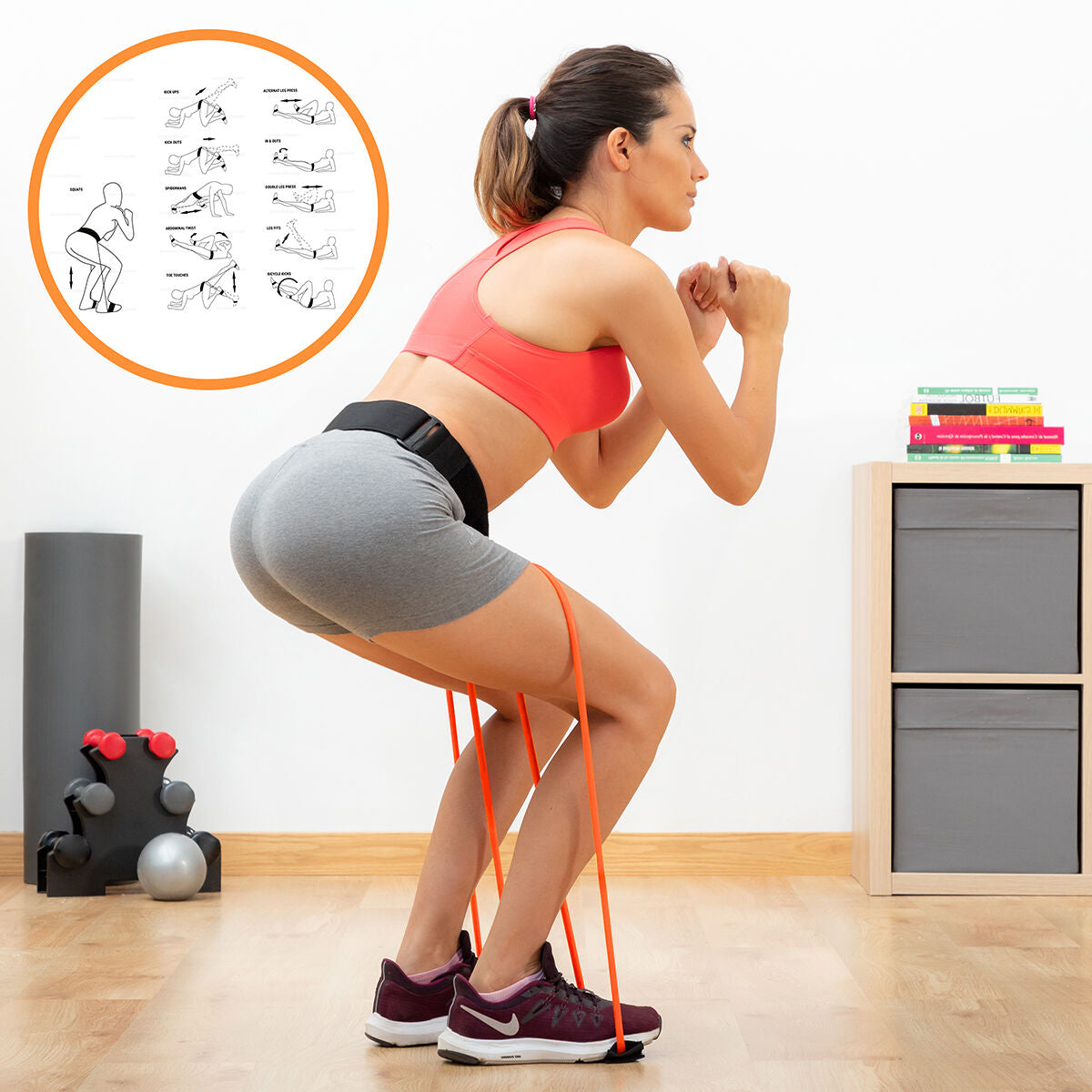 Fitbloom Belt with resistance bands for Glutes and Exercise Guide Bootrainer