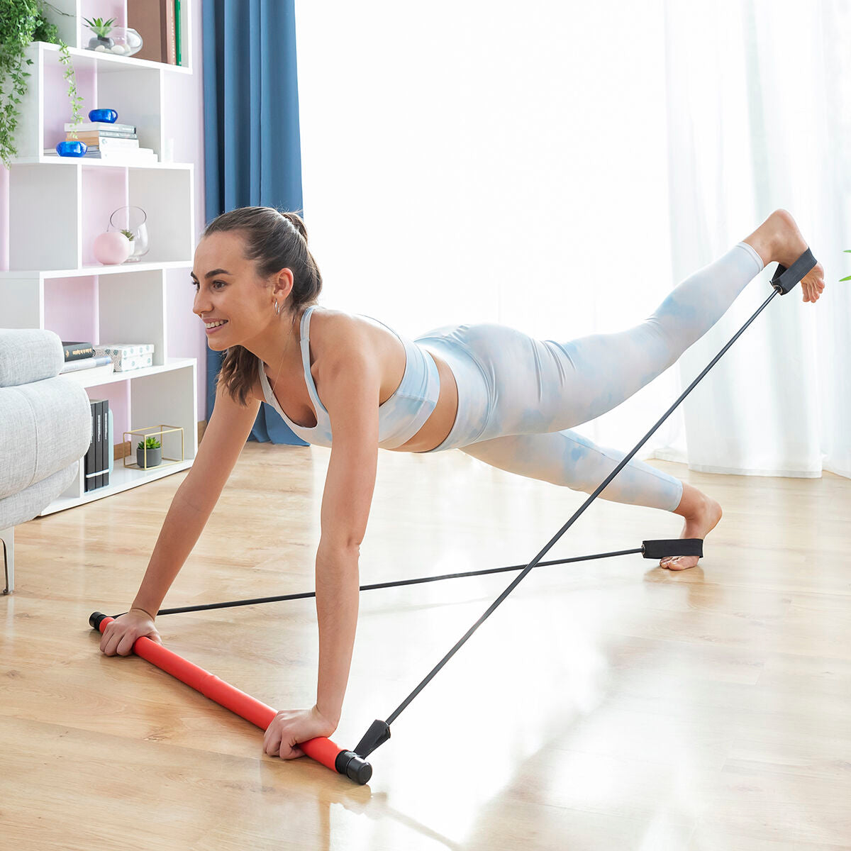 Fitbloom Premium Home Resistance Band Bar Kit