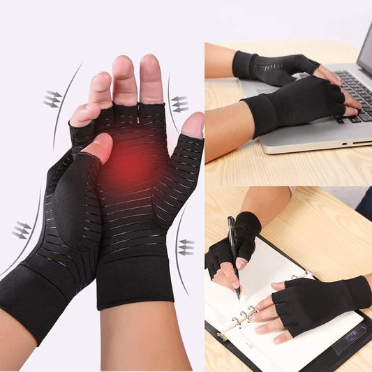 Compression Arthritis Gloves – Joint Pain Relief Half Finger Brace (Unisex)